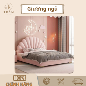 Giường Bọc Nệm Hình Vỏ Sò Hiện Đại Độc Đáo, Êm Ái Nội Thất